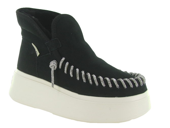 apres ski bottes fourrees - Bottine chaude - femme - Nubuck - Noir - Nan ku