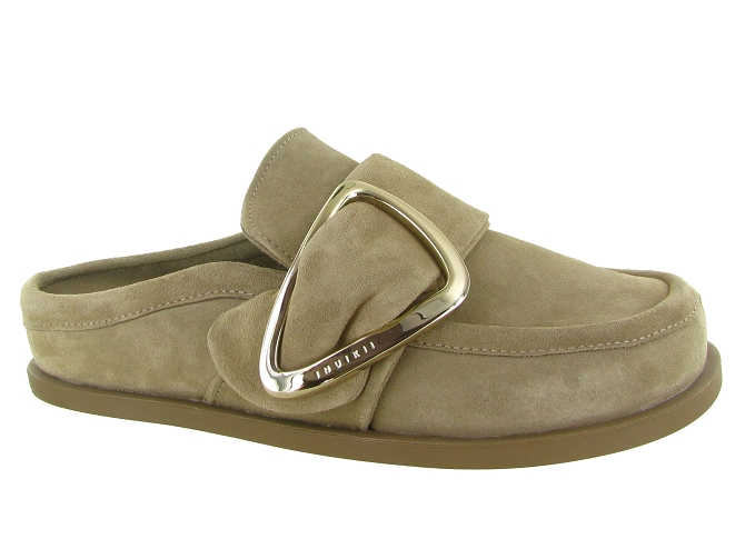 sandales et nu pieds - Mule Sabot - femme - Nubuck - Taupe - Inuikii