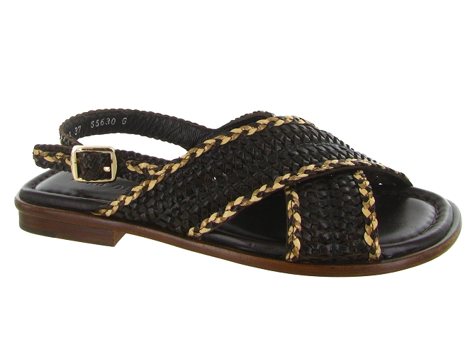 sandales et nu pieds - Casual - femme - Cuir - Marron - Pons quintana