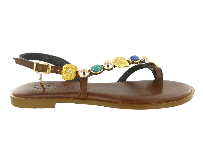 sandales et nu pieds - Entre doigt & Tong - femme - Cuir - Marron - Caryatis8166701_2