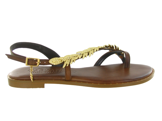 sandales et nu pieds - Entre doigt & Tong - femme - Cuir - Marron - Caryatis8166801_2