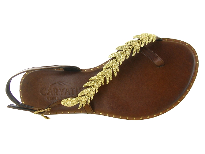 sandales et nu pieds - Entre doigt & Tong - femme - Cuir - Marron - Caryatis8166801_3