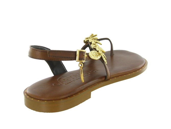 sandales et nu pieds - Entre doigt & Tong - femme - Cuir - Marron - Caryatis8166801_5