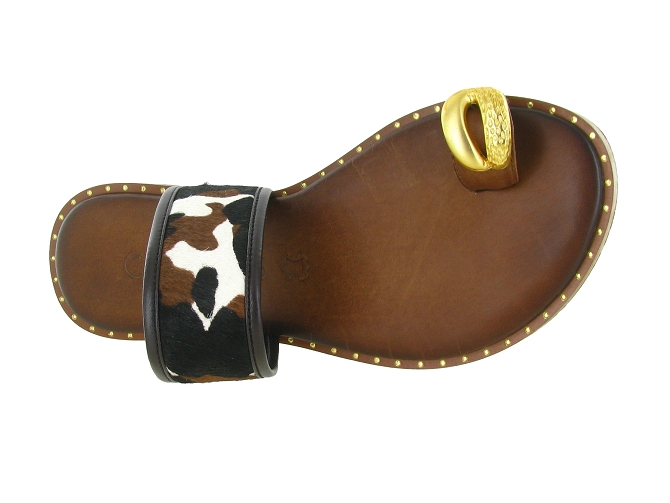 sandales et nu pieds - Entre doigt & Tong - femme - Cuir - Marron - Caryatis8166901_3