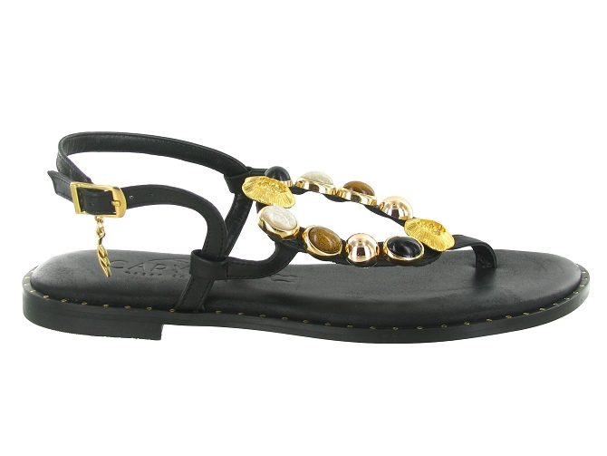 sandales et nu pieds - Entre doigt & Tong - femme - Cuir - Noir - Caryatis8167001_2