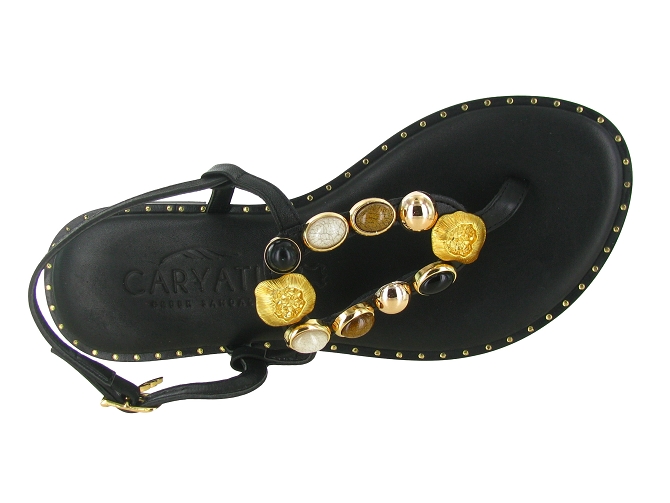 sandales et nu pieds - Entre doigt & Tong - femme - Cuir - Noir - Caryatis8167001_3