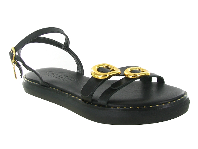 sandales et nu pieds - Mule Sabot - femme - Cuir - Noir - Caryatis