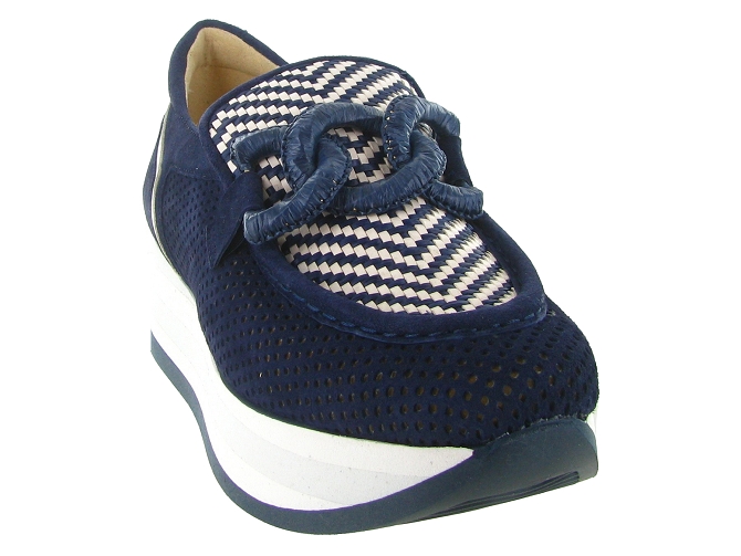 mocassins - Compensé - femme - Cuir - Bleu Marine - Softwaves8168101_3