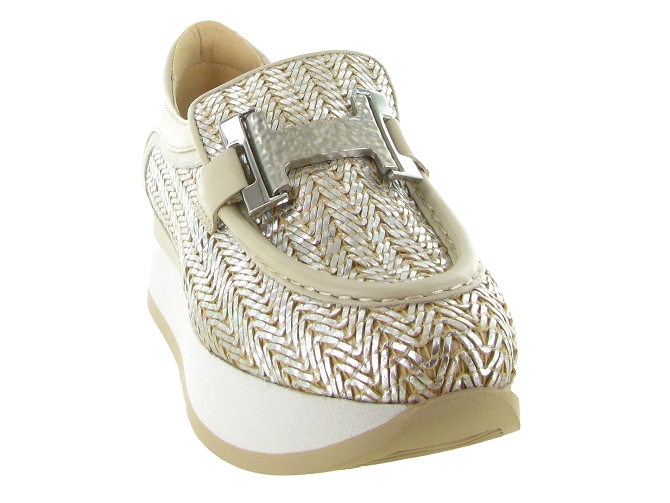 mocassins - Compensé - femme - Cuir - Argent - Softwaves8168301_3