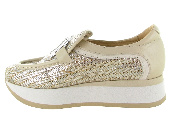 mocassins - Compensé - femme - Cuir - Argent - Softwaves8168301_4