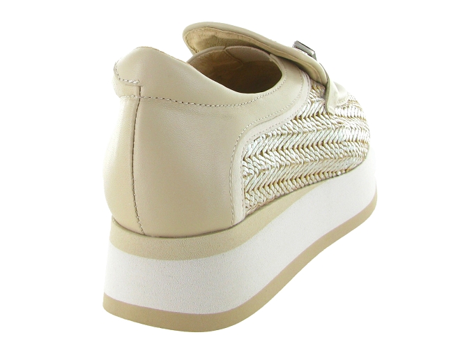 mocassins - Compensé - femme - Cuir - Argent - Softwaves8168301_5