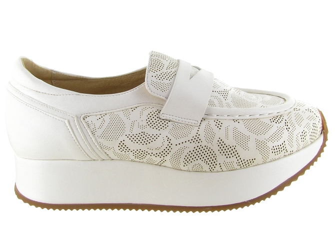 mocassins - Compensé - femme - Cuir - Blanc - Softwaves8168501_2