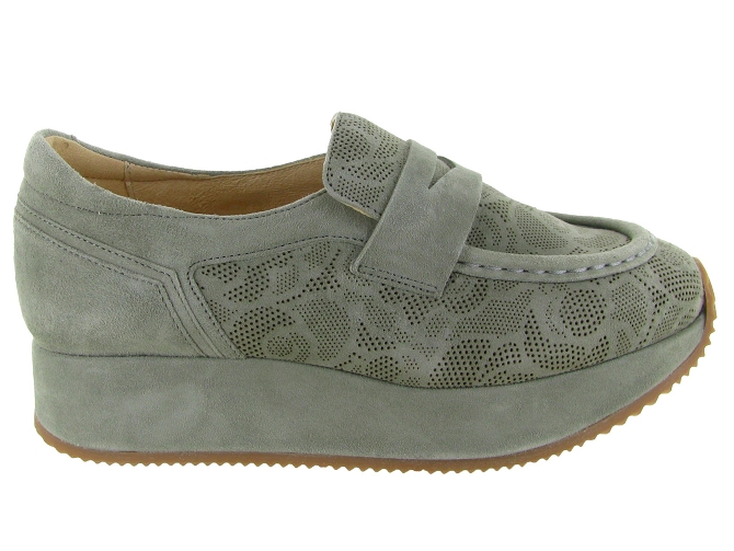 mocassins - Compensé - femme - Cuir - Vert amande - Softwaves8168502_2