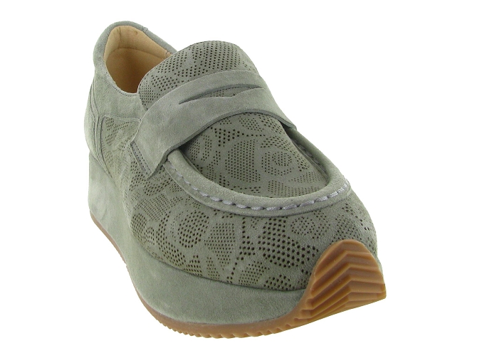 mocassins - Compensé - femme - Cuir - Vert amande - Softwaves8168502_3