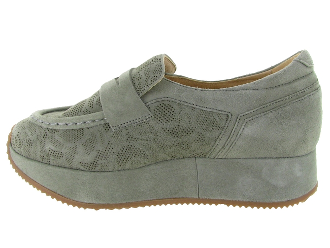 mocassins - Compensé - femme - Cuir - Vert amande - Softwaves8168502_4