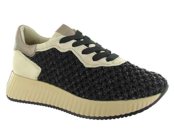 baskets et sneakers - Confort - femme - Raphia - Noir - Softwaves