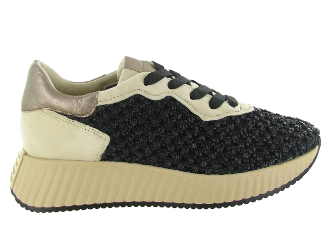 baskets et sneakers - Confort - femme - Raphia - Noir - Softwaves8168801_2