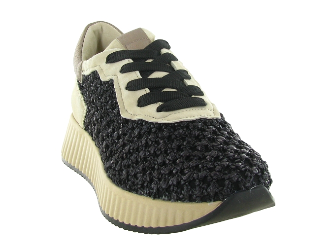 baskets et sneakers - Confort - femme - Raphia - Noir - Softwaves8168801_3