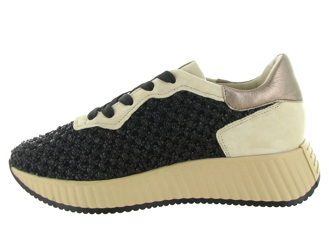 baskets et sneakers - Confort - femme - Raphia - Noir - Softwaves8168801_4