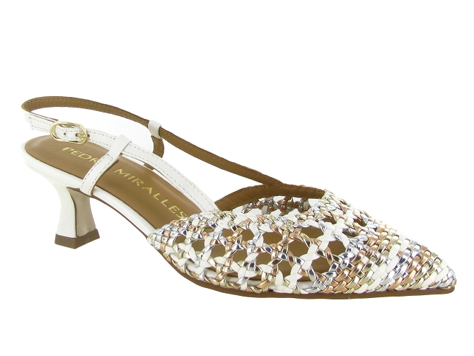 escarpins et trotteurs - Bride arrière - femme - Cuir - Blanc - Pedro miralles