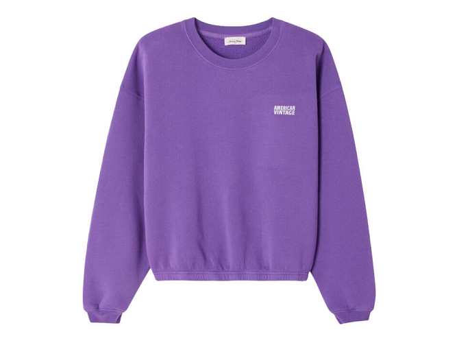 sweat - SANS CAPUCHE - vetement femme - Coton - Violet - American vintage