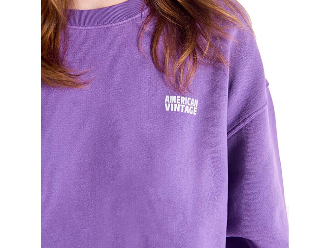 sweat - SANS CAPUCHE - vetement femme - Coton - Violet - American vintage8171903_4
