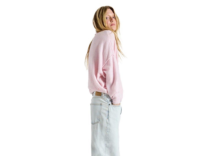 pull - MANCHE LONGUE - vetement femme - Coton - Rose - American vintage8172104_4