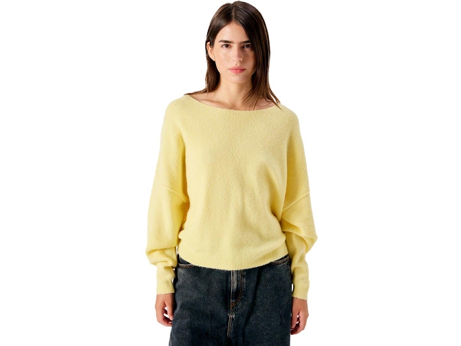 pull - MANCHE LONGUE - vetement femme - Coton - Jaune - American vintage8172105_2