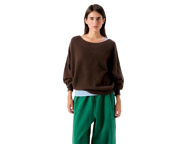 pull - MANCHE LONGUE - vetement femme - Coton - Marron - American vintage8172106_3