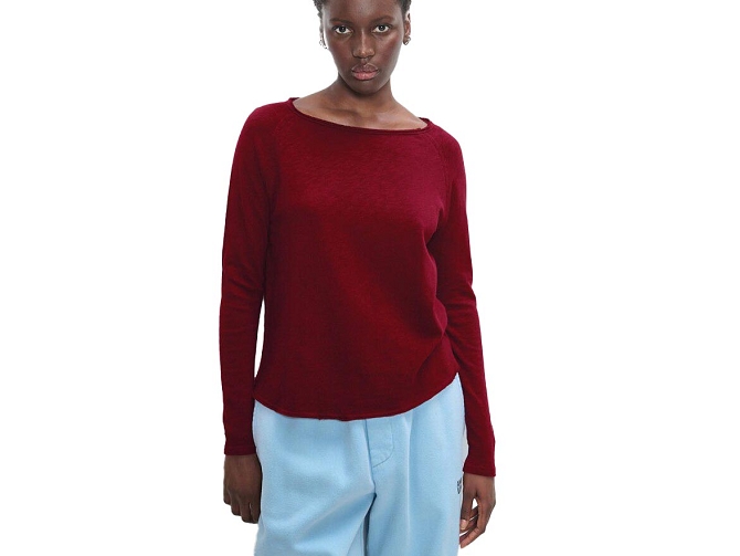 tee shirt - MANCHE LONGUE - vetement femme - Coton - Bordeaux - American vintage8172202_2