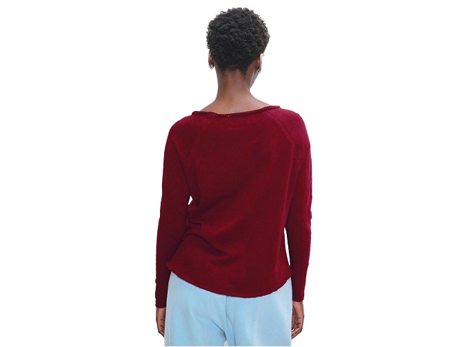 tee shirt - MANCHE LONGUE - vetement femme - Coton - Bordeaux - American vintage8172202_4
