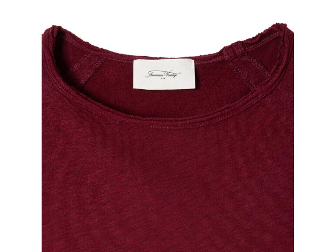 tee shirt - MANCHE LONGUE - vetement femme - Coton - Bordeaux - American vintage8172202_5
