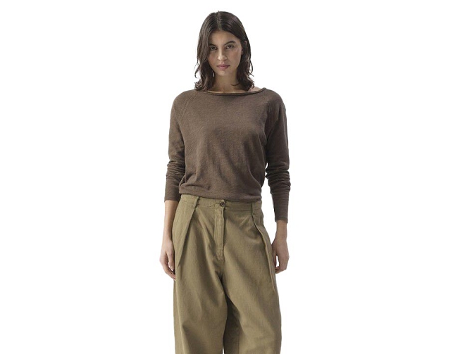 tee shirt - MANCHE LONGUE - vetement femme - Coton - Marron - American vintage8172203_3