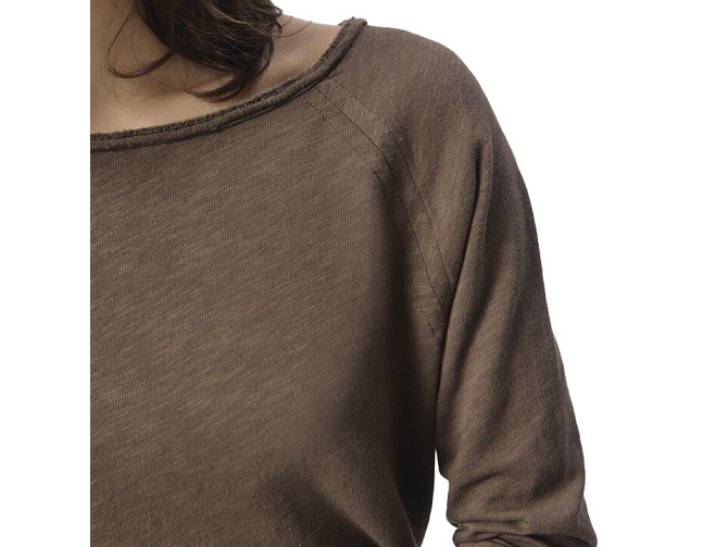 tee shirt - MANCHE LONGUE - vetement femme - Coton - Marron - American vintage8172203_4