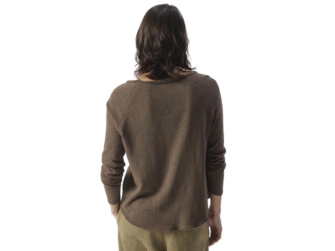 tee shirt - MANCHE LONGUE - vetement femme - Coton - Marron - American vintage8172203_5
