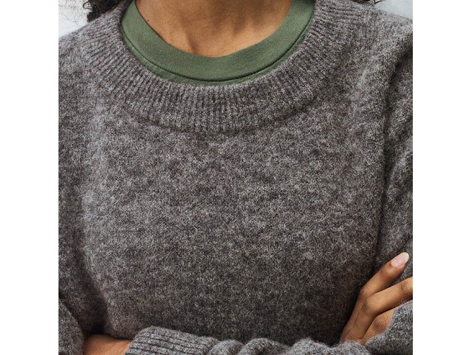 pull - MANCHE LONGUE - vetement femme - Coton - Gris - American vintage8172304_4