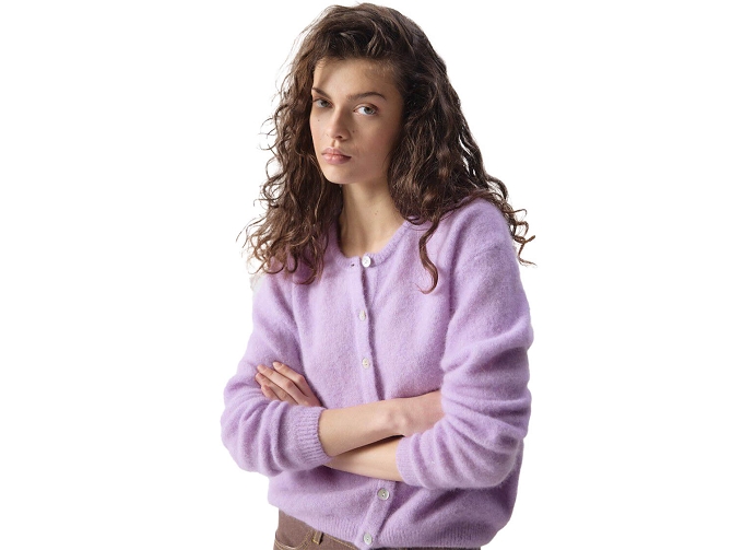 gilet - MANCHE LONGUE - vetement femme - Coton - Violet - American vintage8172405_2