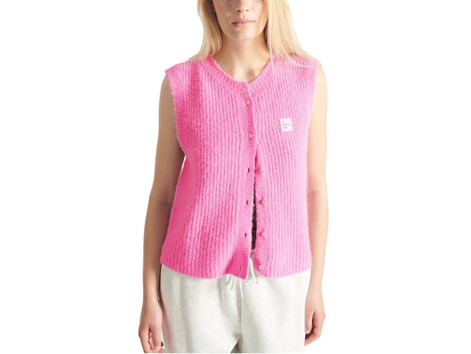 gilet - MANCHE LONGUE - vetement femme - Coton - Rose - American vintage8172502_2