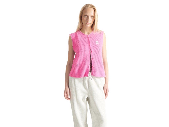 gilet - MANCHE LONGUE - vetement femme - Coton - Rose - American vintage8172502_3