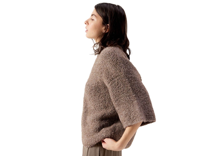 pull - ML - vetement femme - Coton - Taupe - American vintage8172802_3