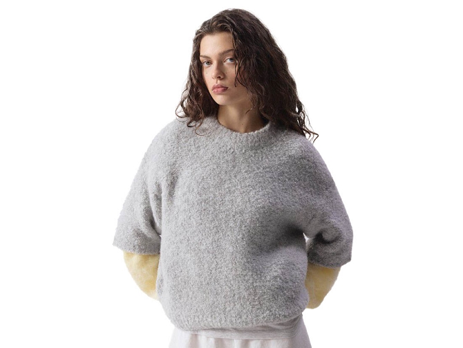 pull - MANCHE LONGUE - vetement femme - Coton - Gris - American vintage8172803_2