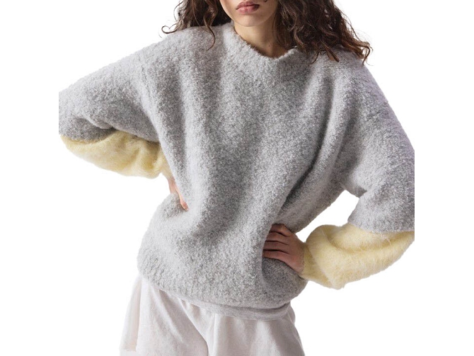 pull - MANCHE LONGUE - vetement femme - Coton - Gris - American vintage8172803_3