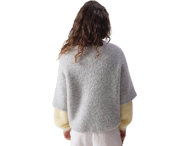 pull - MANCHE LONGUE - vetement femme - Coton - Gris - American vintage8172803_5