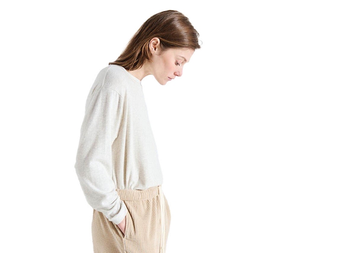 tee shirt - MANCHE LONGUE - vetement femme - Coton - Gris - American vintage8172901_4