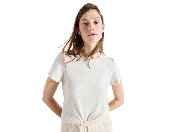 tee shirt - MANCHE COURTE - vetement femme - Coton - Gris - American vintage8173001_2