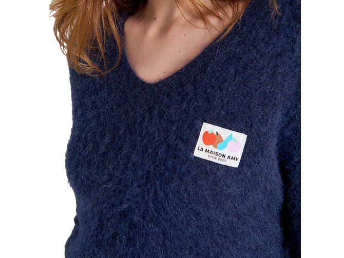 pull - ML - vetement femme - Coton - Bleu Marine - American vintage8174201_4