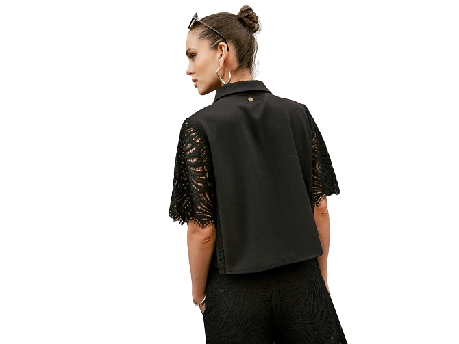 gilet - MANCHE LONGUE - vetement femme - Coton - Noir - Freeman t.porter8178501_4