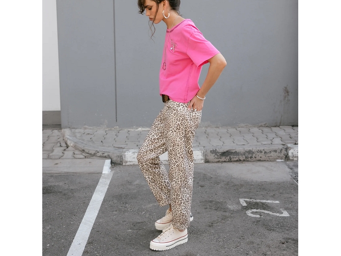 pantalon - CHINO - vetement femme - Coton - Léopard - Freeman t.porter8179301_2