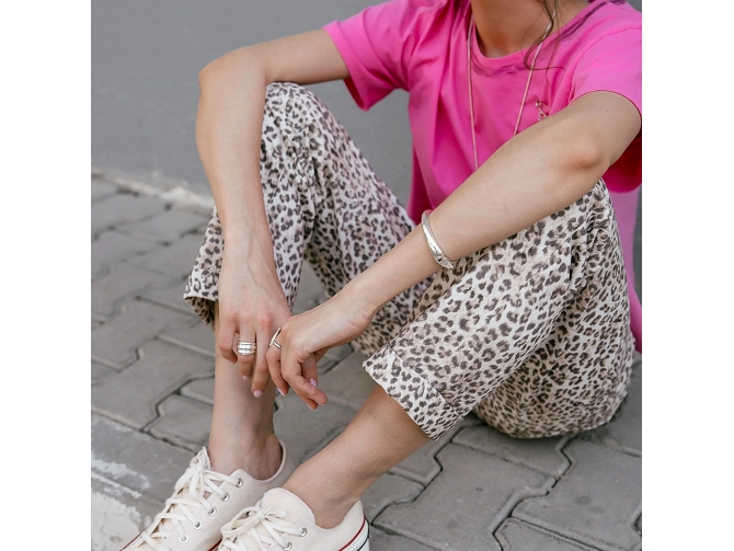 pantalon - CHINO - vetement femme - Coton - Léopard - Freeman t.porter8179301_3