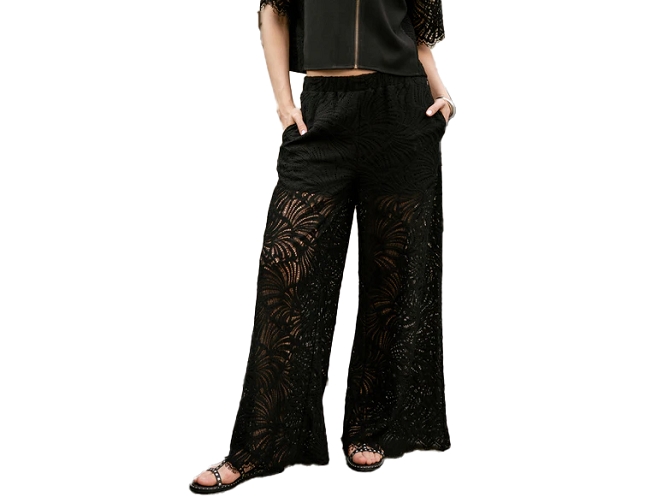 pantalon - CHINO - vetement femme - Coton - Noir - Freeman t.porter8180001_3